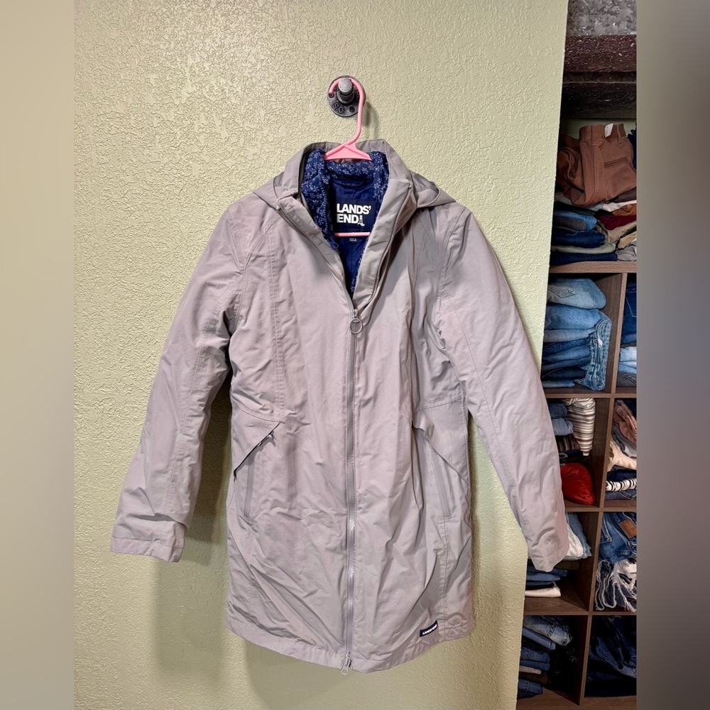 Lands' End 3 in 1 Winter Gray Coat Size S 6-8